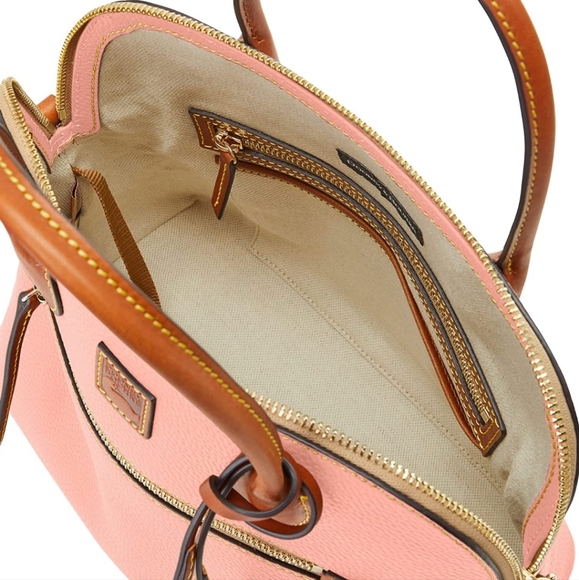 Dooney & Bourke Pebble Grain Large Domed Satchel /BPEBC1955 QLkR pale pink - Picture 3 of 11
